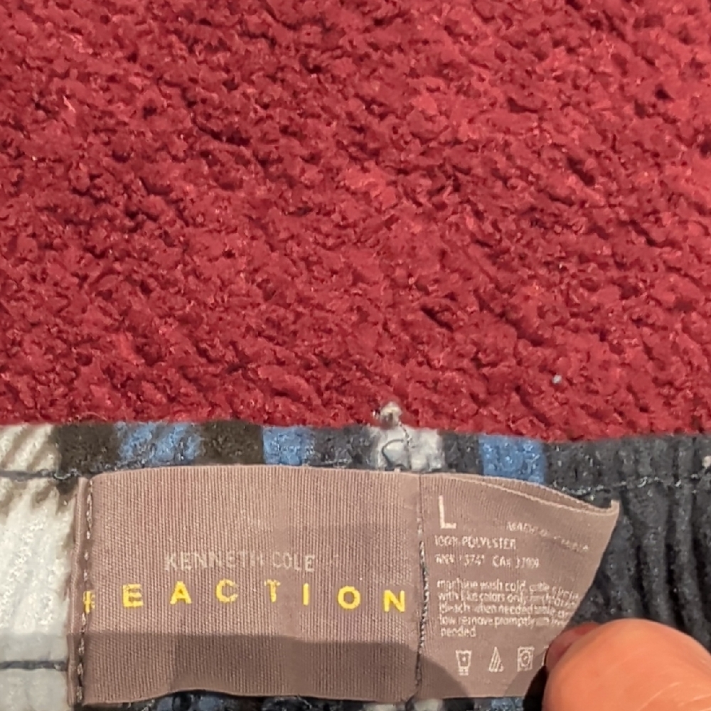 Kenneth Cole Black and Blue Plaid Joggers - Picture 2 of 2